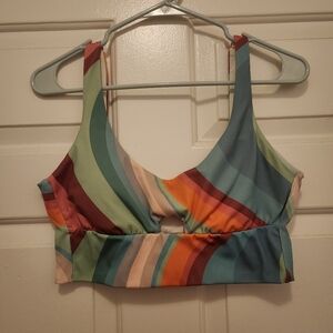 Hurley X Carissa Moore Aloha Max Retro Wave Long Line Bikini Top